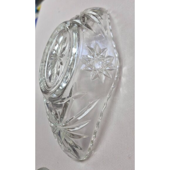 Vintage Clear Glass Starburst Design Decorative Bowl - Picture 7 of 7